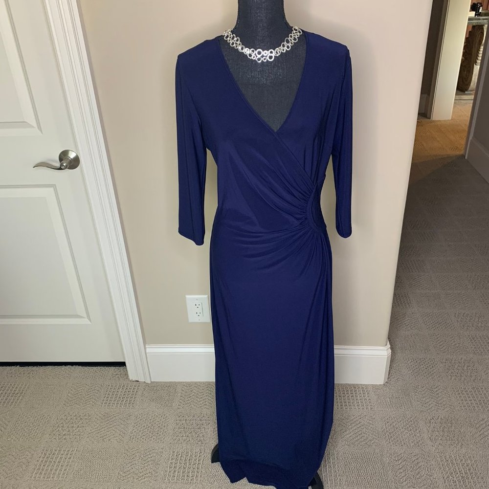 LAUNDRY BY SEGAL MAXI DRESS, SIZE 8, NAVY , NWOT